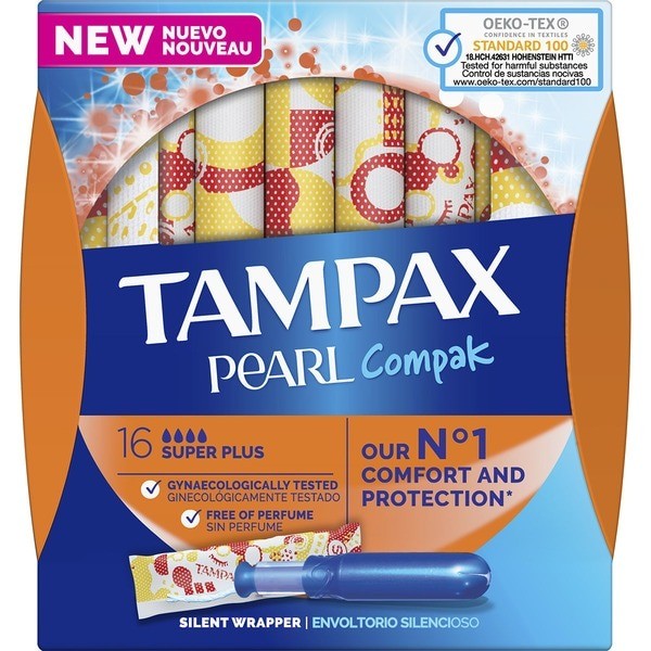Tampones Tampax Compak Pearl Super Plus 16 Uds