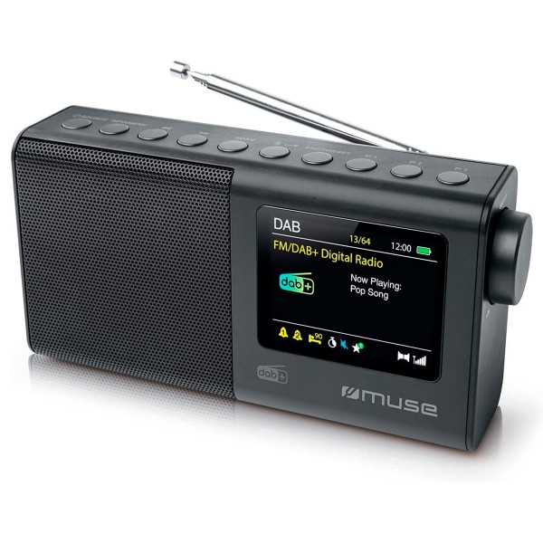 Muse m-117 db black / radio dab+ fm portátil