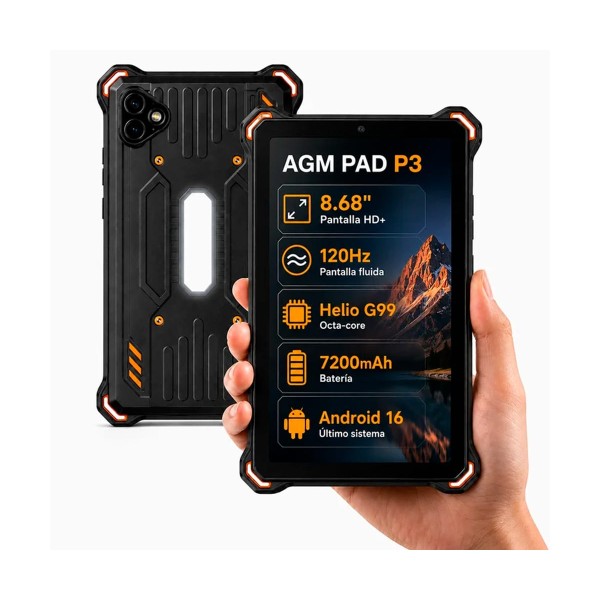 Agm pad p3 compact black / rugerizado / 6+128gb / 8.68" 120hz hd+
